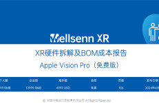 Wellsenn XR：XR硬件拆解及BOM成本报告-Apple Vision Pro（免费版）